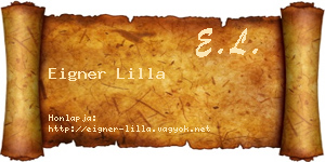 Eigner Lilla névjegykártya